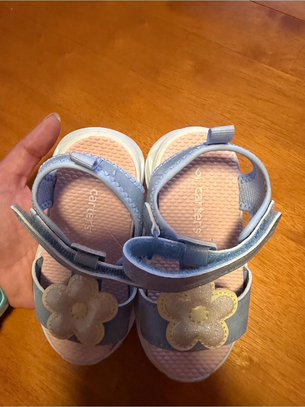 Carter's Blue and Pink Flower Strap Sandals